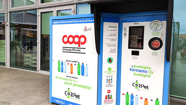 máquina de devolución de envases en Italia